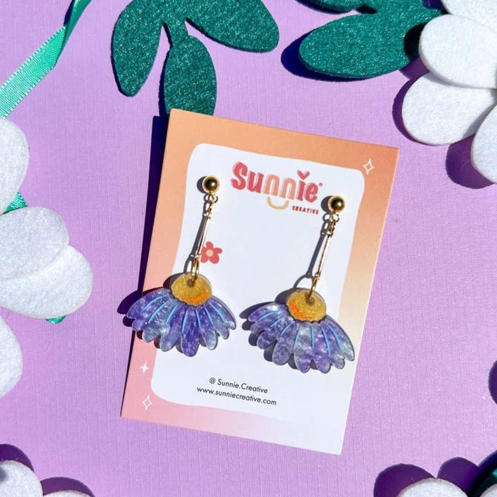 Coneflower Bloom Acrylic Earrings Earrings and Accessories La Vie Bien Coneflower Bloom Acrylic Earrings
