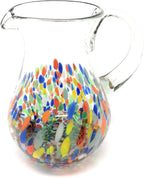 Confetti Carmen Design Glass Pitcher - Juice, Margaritas, Water, Lemonade (84 oz) by Dos Sueños