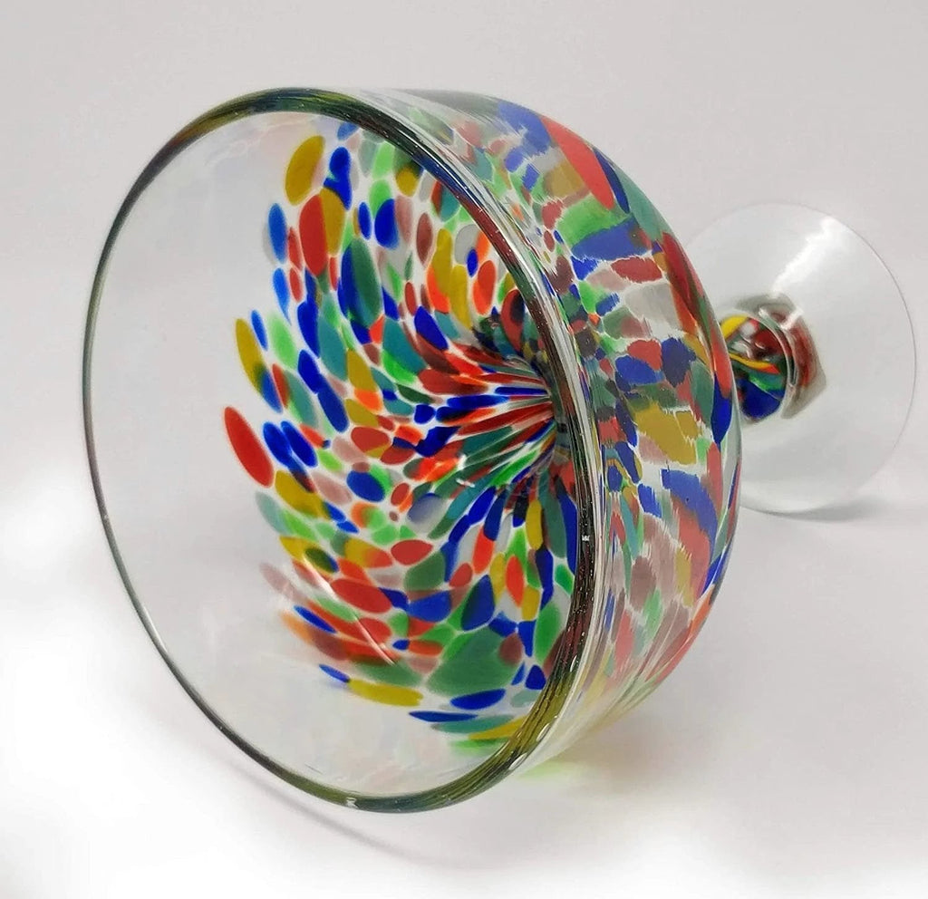 Confetti Carmen Design Margarita Glasses -Set of 4 (16 oz each) by Dos Sueños
