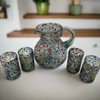 Confetti Glass Pitcher | Hand - Blown Mexican Rock Jug Handmade Pitcher La Vie Bien Confetti Glass Pitcher | Hand - Blown Mexican Rock Jug