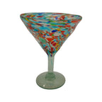 Confetti Pebbled Martini Glass | Hand-Blown Mexican Barware Mexican Margarita Glass La Vie Bien Confetti Pebbled Martini Glass | Hand-Blown Mexican Barware