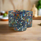 Confetti Pebbled Tumbler | Hand - Blown Mexican Glassware Mexican Drinking Glass La Vie Bien Confetti Pebbled Tumbler | Hand - Blown Mexican Glassware