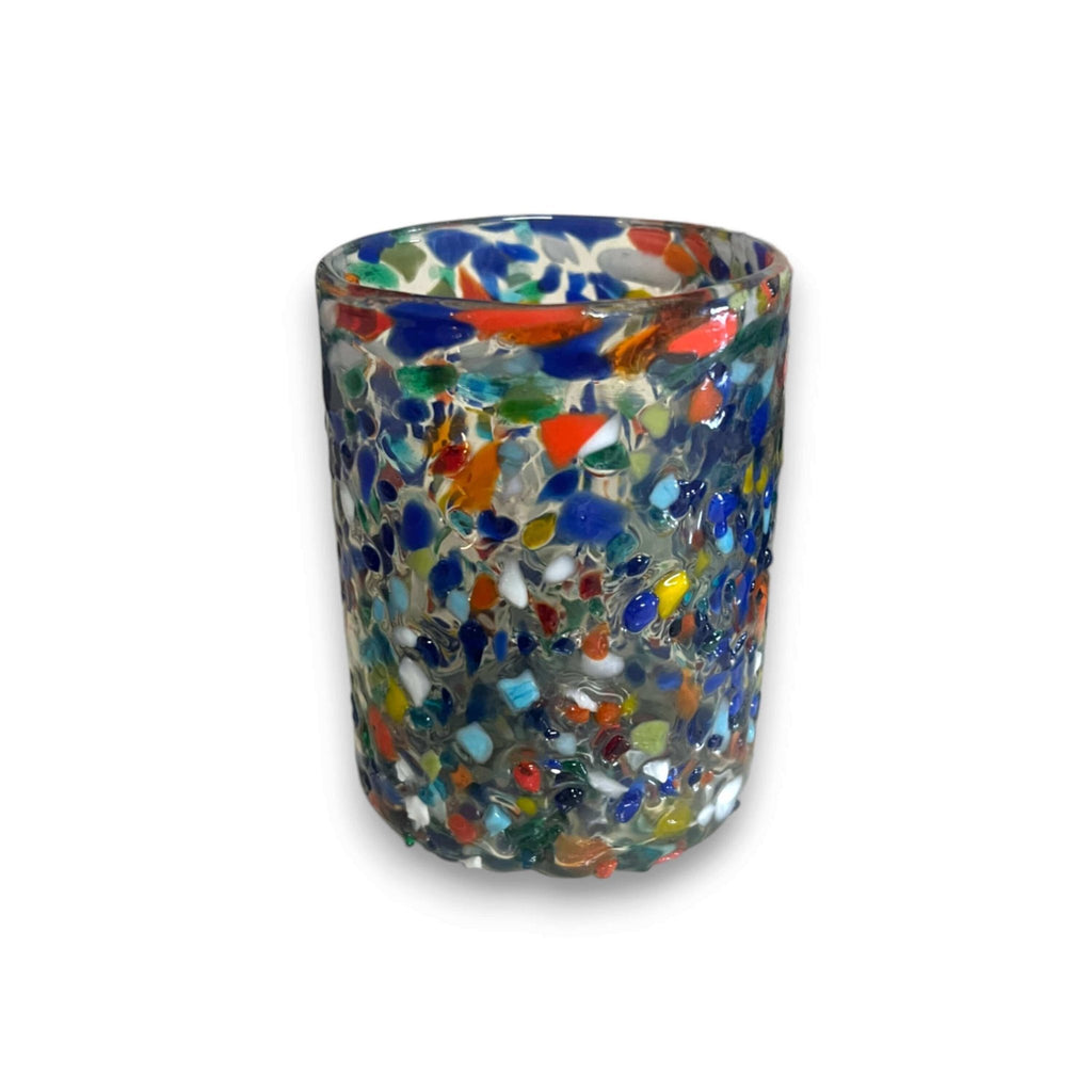 Confetti Pebbled Tumbler | Hand - Blown Mexican Glassware Mexican Drinking Glass La Vie Bien Confetti Pebbled Tumbler | Hand - Blown Mexican Glassware