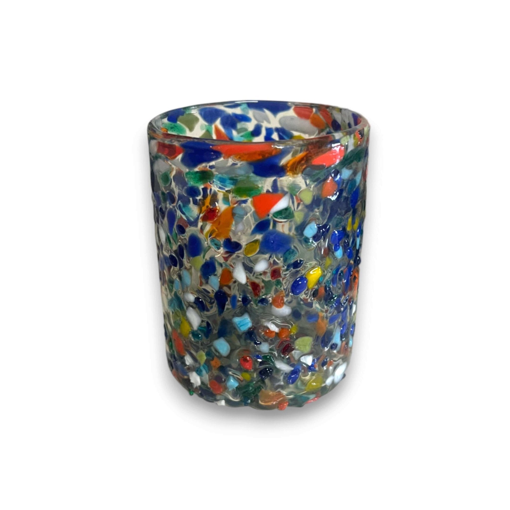 Confetti Pebbled Tumbler | Hand - Blown Mexican Glassware Mexican Drinking Glass La Vie Bien Confetti Pebbled Tumbler | Hand - Blown Mexican Glassware