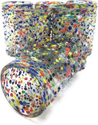 Confetti Rock Design Drinking Glasses - Set of 6 (14 oz each) by Dos Sueños
