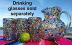 Confetti Rock Design Glass Pitcher - Juice, Margaritas, Water, Lemonade (84 oz) by Dos Sueños