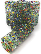 Confetti Rock Tequila Shot Glasses - Set of 6 (2 oz each) by Dos Sueños