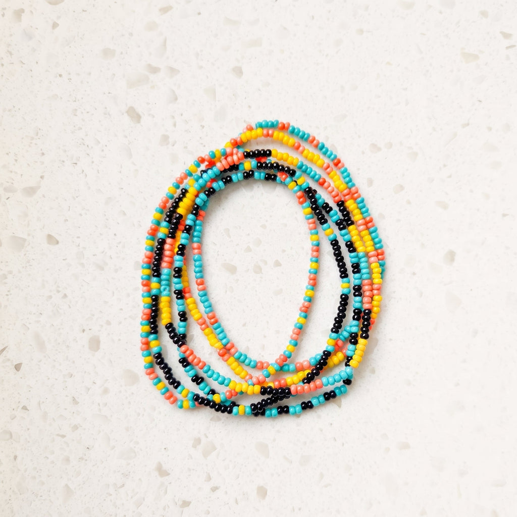 Confetti Seed Bead Bracelets - Set of 6 Jewelry La Vie Bien Confetti Seed Bead Bracelets - Set of 6