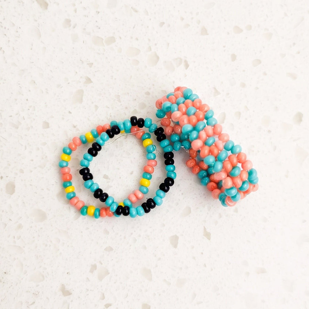 Confetti Seed Bead Rings - Set of 3 Jewelry La Vie Bien Confetti Seed Bead Rings - Set of 3