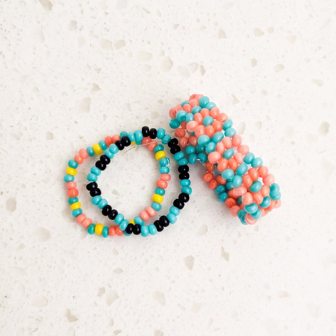 Confetti Seed Bead Rings - Set of 3 Jewelry La Vie Bien Confetti Seed Bead Rings - Set of 3