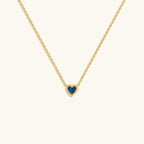 Confident Soul Lab Blue Opal Heart Gold Necklace by Karma and Luck