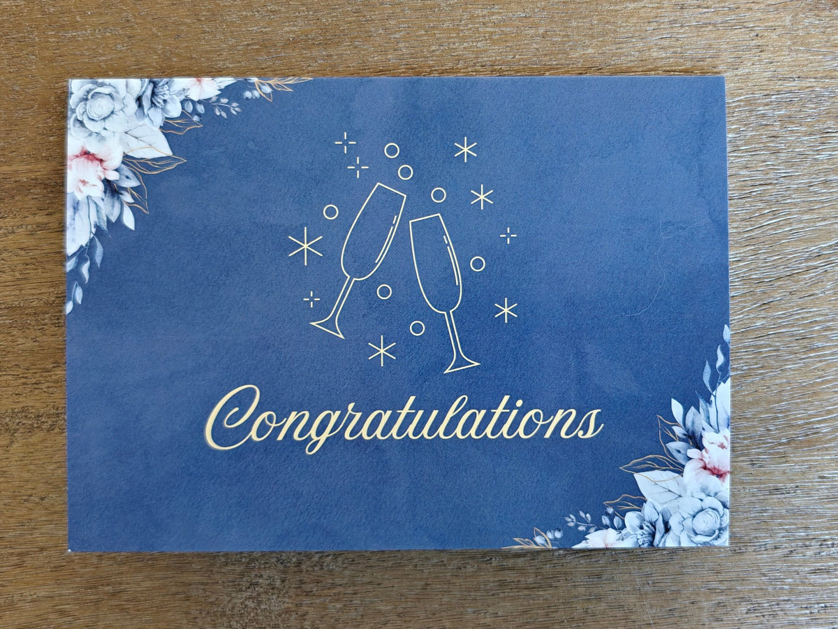 Congratulations champagne glasses Greeting card, for engagements or celebrations. Blank inside with envelope Paper products La Vie Bien Congratulations champagne glasses Greeting card, for engagements or celebrations. Blank inside with envelope