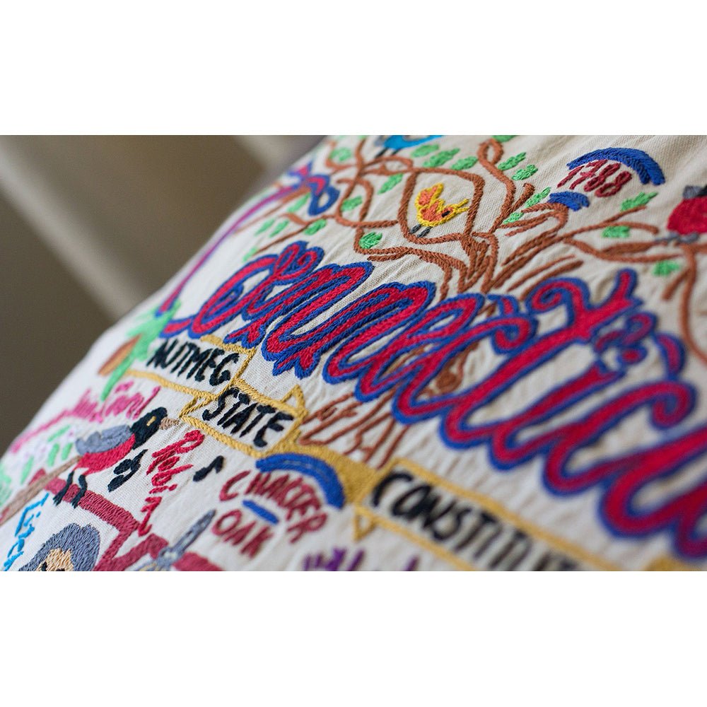 Connecticut Hand - Embroidered Pillow Pillows La Vie Bien Connecticut Hand - Embroidered Pillow