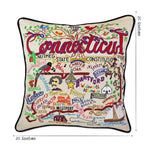 Connecticut Hand - Embroidered Pillow Pillows La Vie Bien Connecticut Hand - Embroidered Pillow