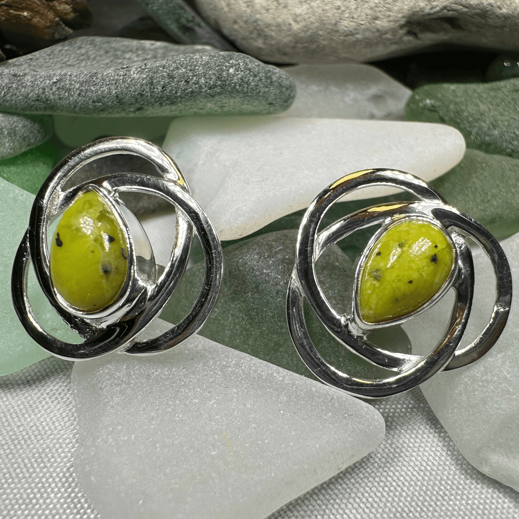 Connemara Marble Celtic Post Earrings Post Earrings La Vie Bien Connemara Marble Celtic Post Earrings