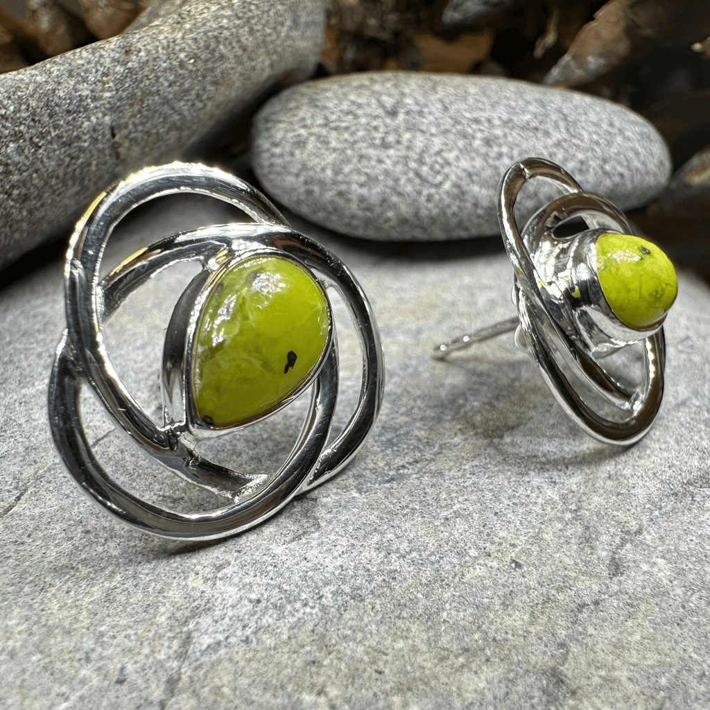 Connemara Marble Celtic Post Earrings Post Earrings La Vie Bien Connemara Marble Celtic Post Earrings