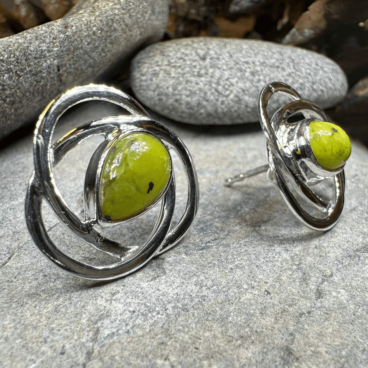 Connemara Marble Celtic Post Earrings Post Earrings La Vie Bien Connemara Marble Celtic Post Earrings