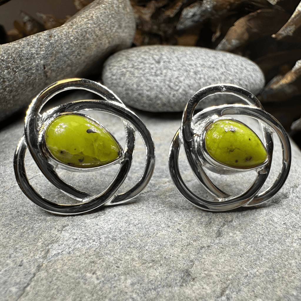 Connemara Marble Celtic Post Earrings Post Earrings La Vie Bien Connemara Marble Celtic Post Earrings
