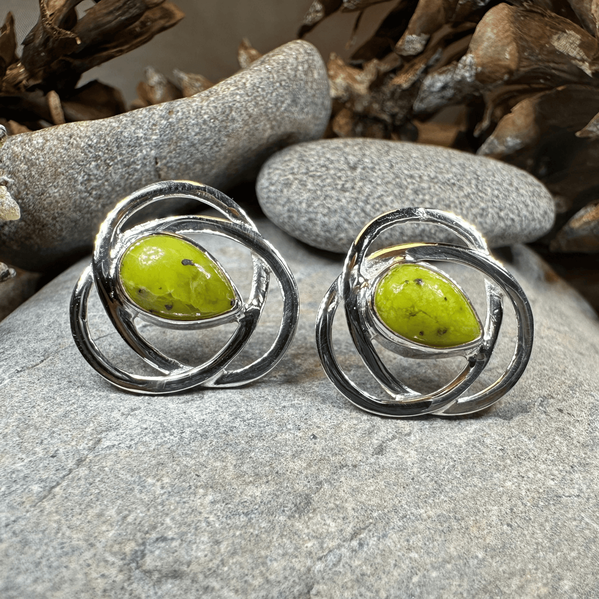 Connemara Marble Celtic Post Earrings Post Earrings La Vie Bien Connemara Marble Celtic Post Earrings