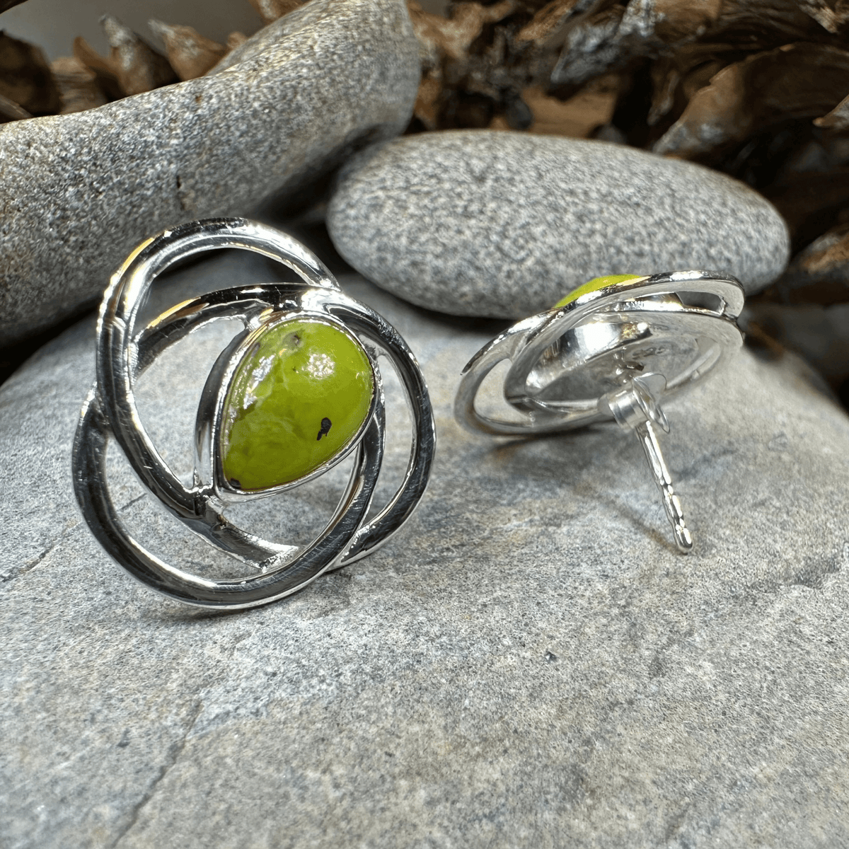 Connemara Marble Celtic Post Earrings Post Earrings La Vie Bien Connemara Marble Celtic Post Earrings