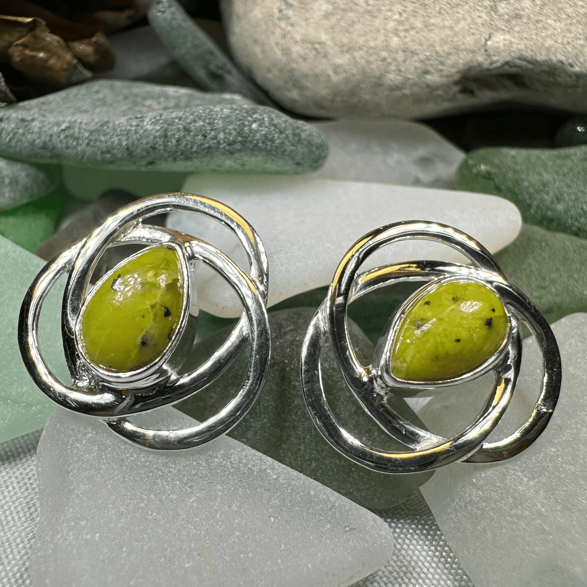 Connemara Marble Celtic Post Earrings Post Earrings La Vie Bien Connemara Marble Celtic Post Earrings