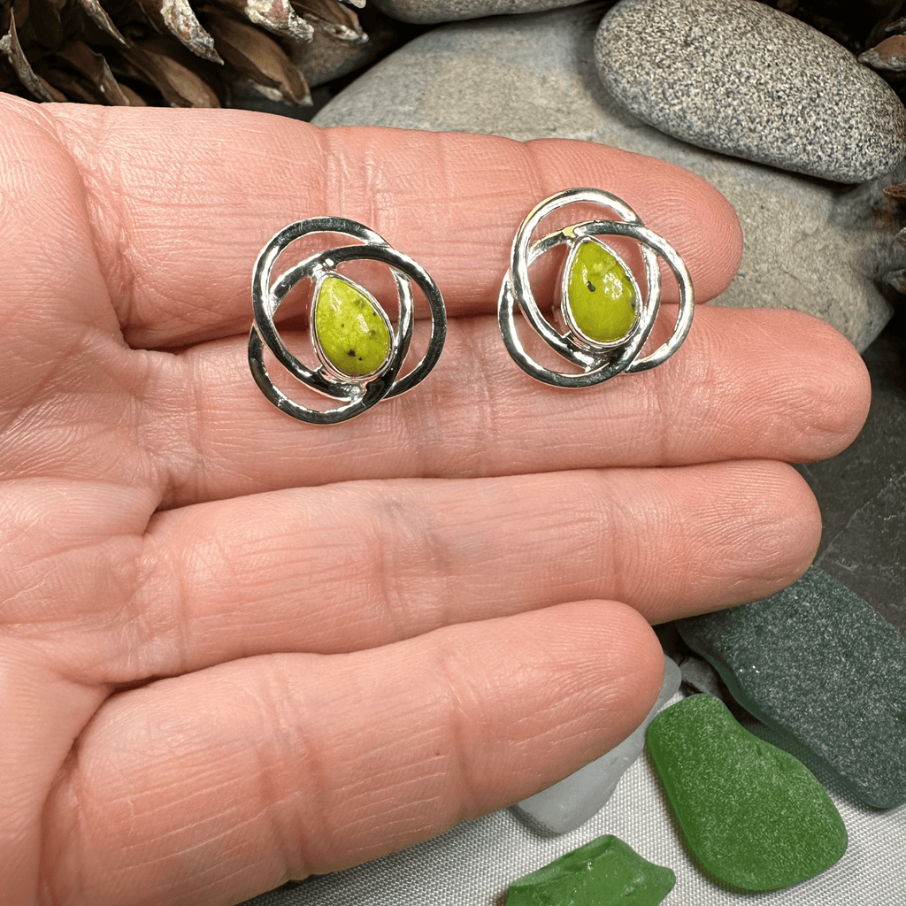 Connemara Marble Celtic Post Earrings Post Earrings La Vie Bien Connemara Marble Celtic Post Earrings