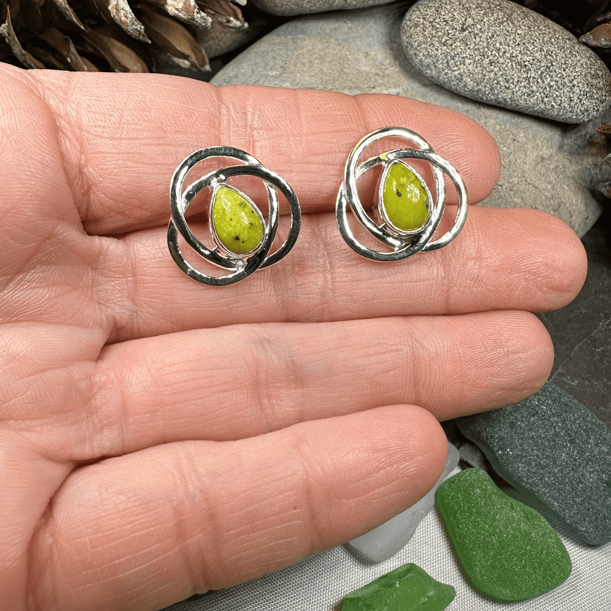 Connemara Marble Celtic Post Earrings Post Earrings La Vie Bien Connemara Marble Celtic Post Earrings
