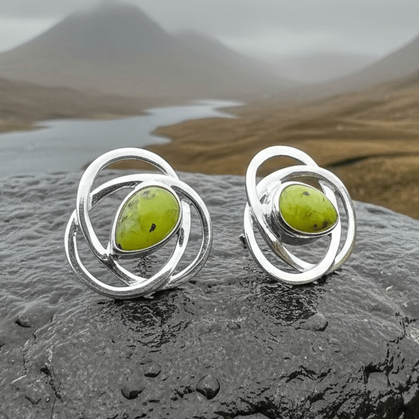 Connemara Marble Celtic Post Earrings Post Earrings La Vie Bien Connemara Marble Celtic Post Earrings