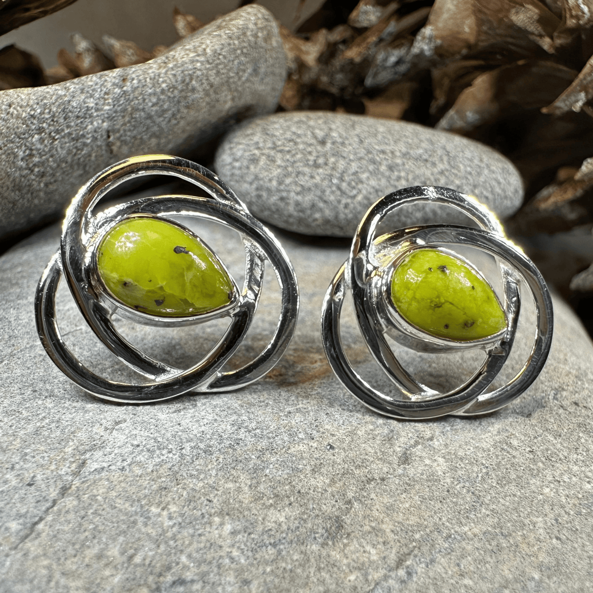 Connemara Marble Celtic Post Earrings Post Earrings La Vie Bien Connemara Marble Celtic Post Earrings