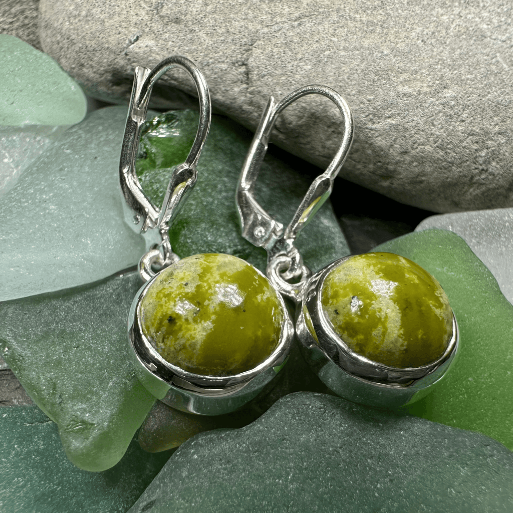 Connemara Marble Irish Anamchara Earrings in Sterling Silver Dangle Earrings La Vie Bien Connemara Marble Irish Anamchara Earrings in Sterling Silver