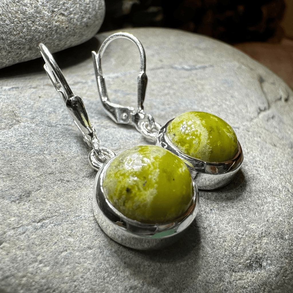 Connemara Marble Irish Anamchara Earrings in Sterling Silver Dangle Earrings La Vie Bien Connemara Marble Irish Anamchara Earrings in Sterling Silver