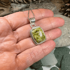 Connemara Marble Irish Rectangle Necklace in Sterling Silver Pendant La Vie Bien Connemara Marble Irish Rectangle Necklace in Sterling Silver
