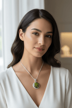 Connemara Marble Irish Round Necklace Pendant La Vie Bien Connemara Marble Irish Round Necklace
