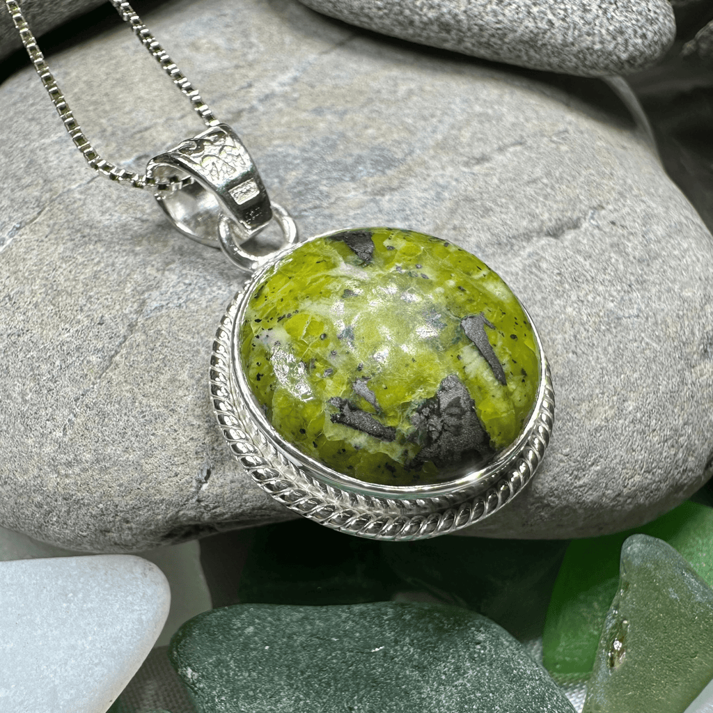 Connemara Marble Irish Round Necklace Pendant La Vie Bien Connemara Marble Irish Round Necklace