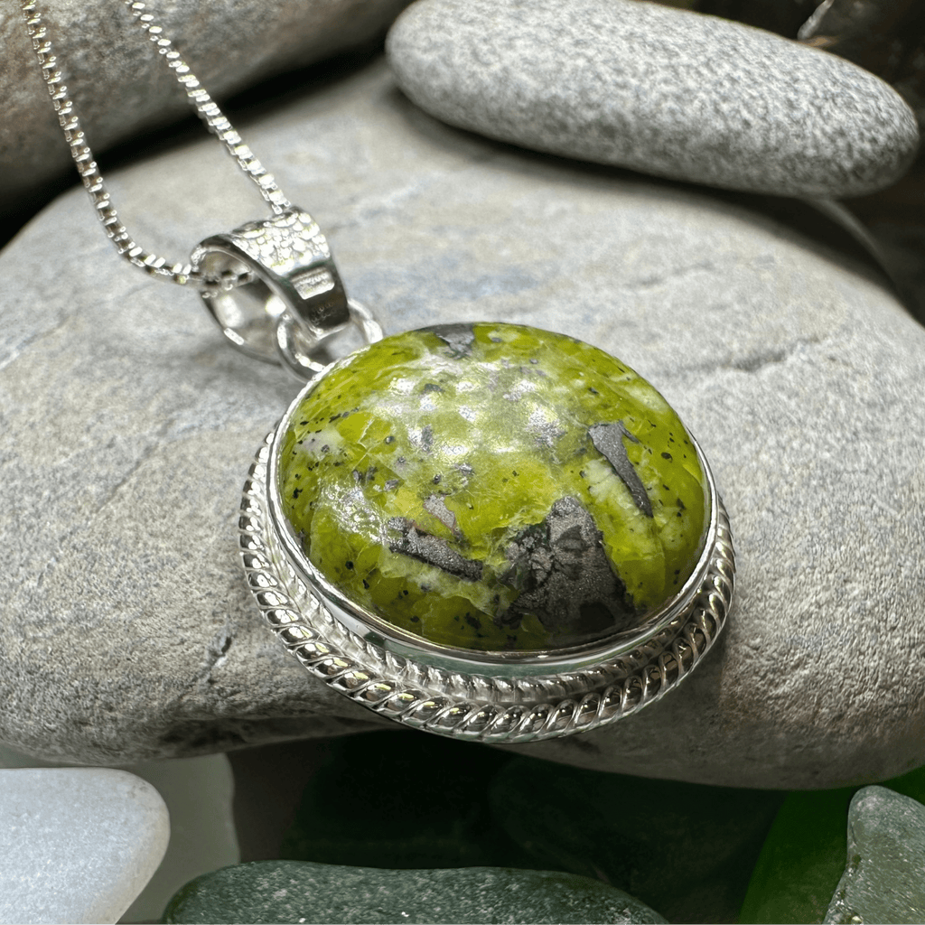 Connemara Marble Irish Round Necklace Pendant La Vie Bien Connemara Marble Irish Round Necklace