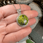 Connemara Marble Irish Round Necklace Pendant La Vie Bien Connemara Marble Irish Round Necklace