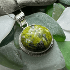 Connemara Marble Irish Round Necklace Pendant La Vie Bien Connemara Marble Irish Round Necklace