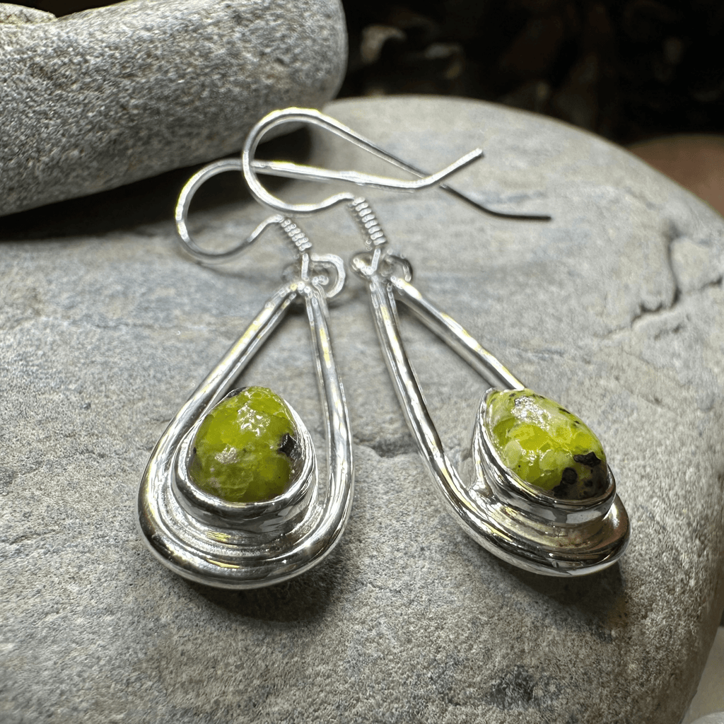 Connemara Marble Irish Sliabh Earrings in Sterling Silver Dangle Earrings La Vie Bien Connemara Marble Irish Sliabh Earrings in Sterling Silver