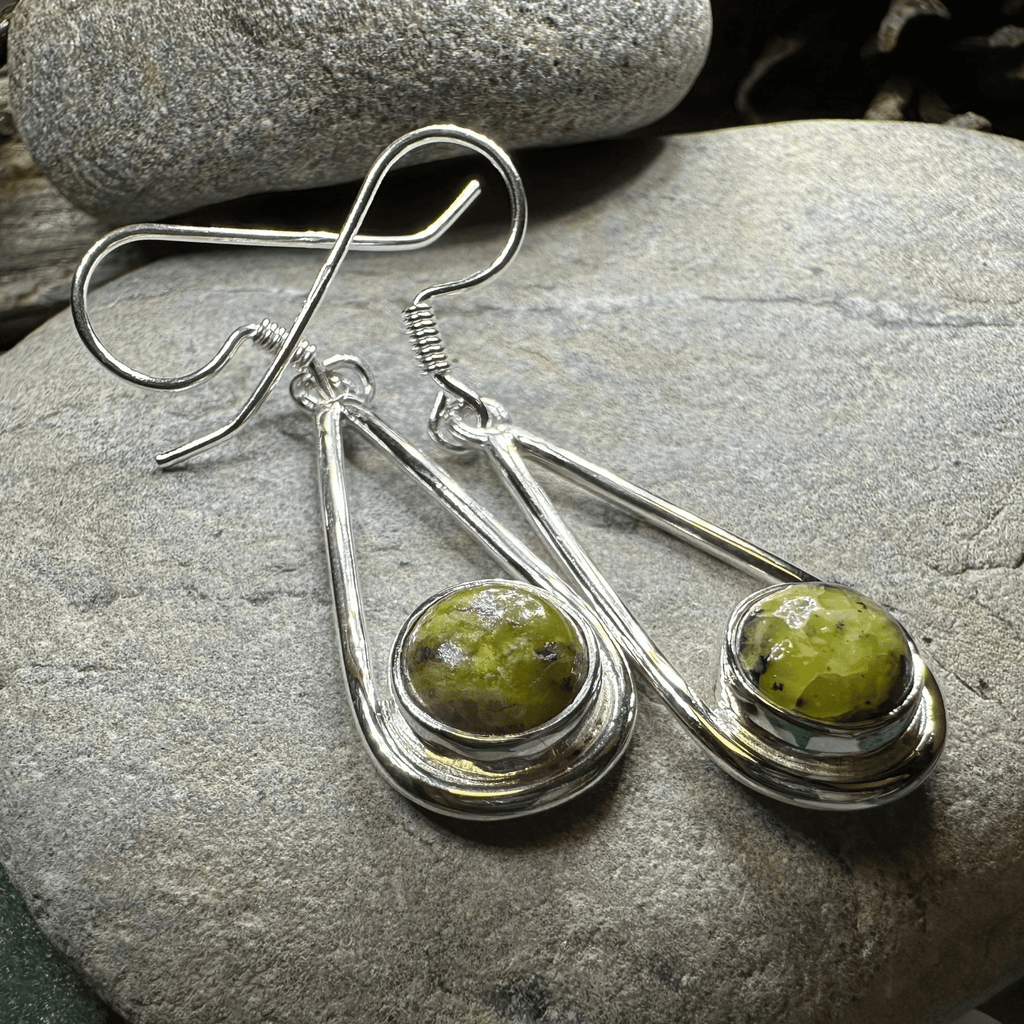 Connemara Marble Irish Sliabh Earrings in Sterling Silver Dangle Earrings La Vie Bien Connemara Marble Irish Sliabh Earrings in Sterling Silver