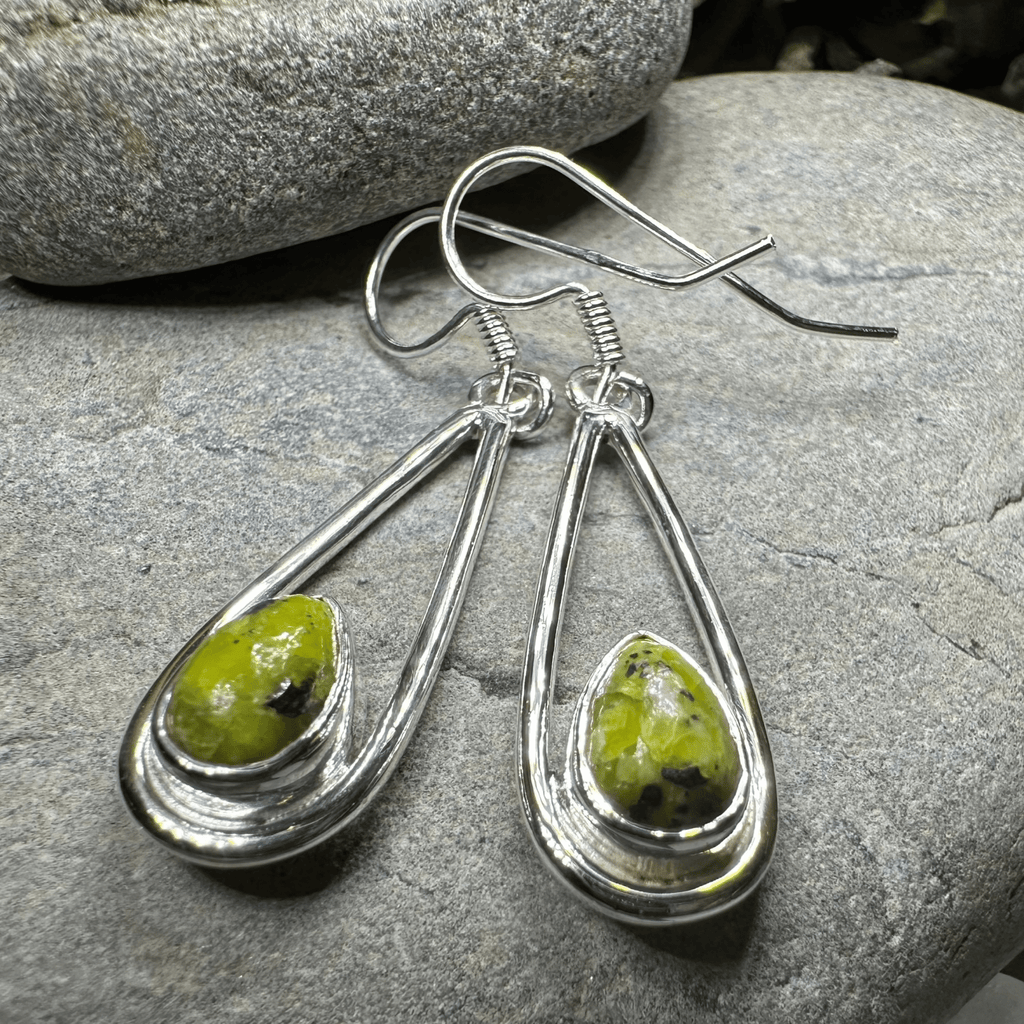 Connemara Marble Irish Sliabh Earrings in Sterling Silver Dangle Earrings La Vie Bien Connemara Marble Irish Sliabh Earrings in Sterling Silver