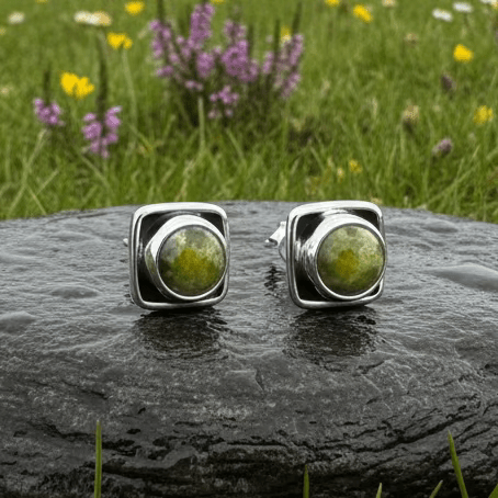 Connemara Marble Irish Valley Post Earrings Post Earrings La Vie Bien Connemara Marble Irish Valley Post Earrings