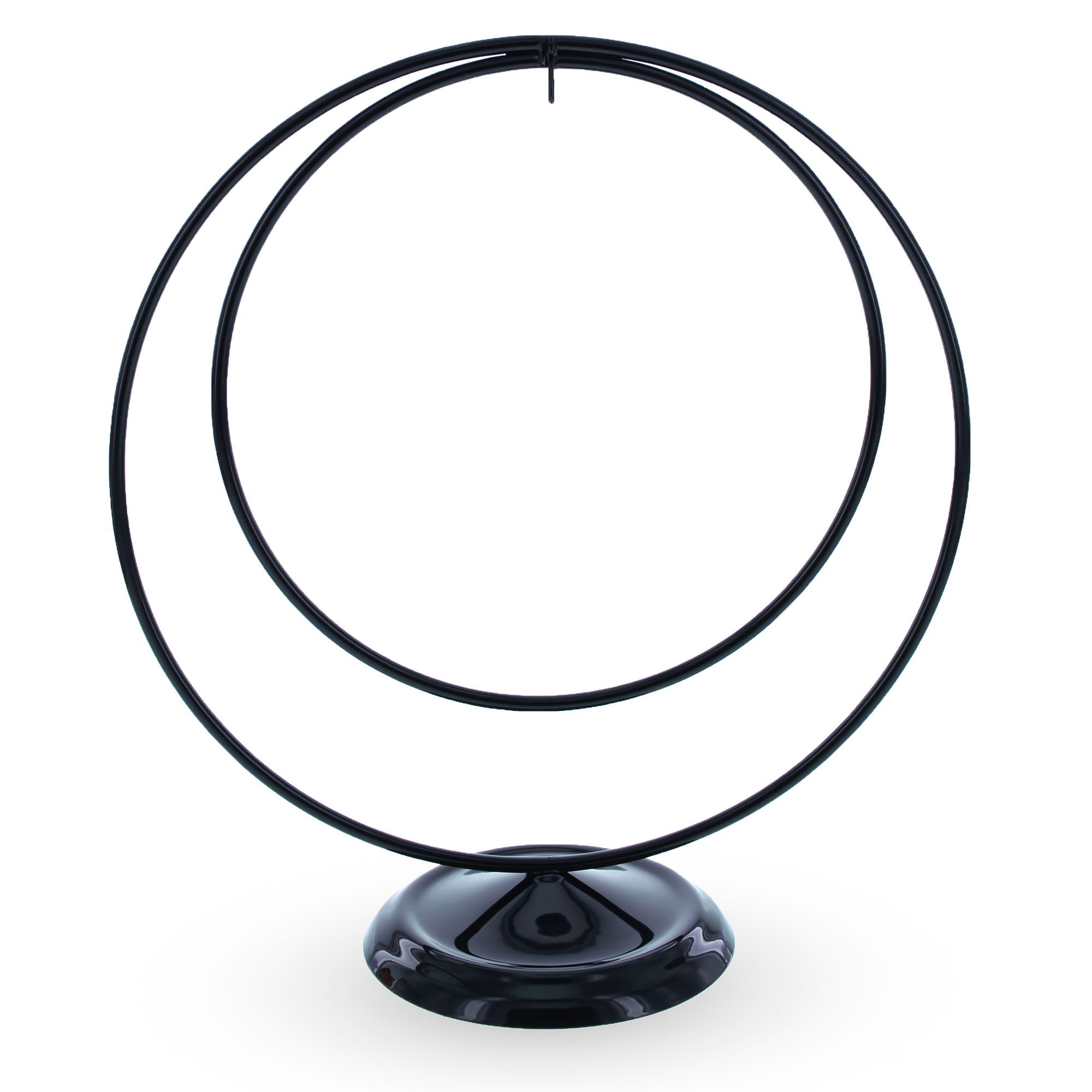 Contemporary Double Circle Black Painted Metal Ornament Display Stand 8.2 Inches Ornament Stands La Vie Bien Contemporary Double Circle Black Painted Metal Ornament Display Stand 8.2 Inches