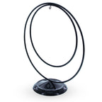 Contemporary Double Circle Black Painted Metal Ornament Display Stand 8.2 Inches Ornament Stands La Vie Bien Contemporary Double Circle Black Painted Metal Ornament Display Stand 8.2 Inches