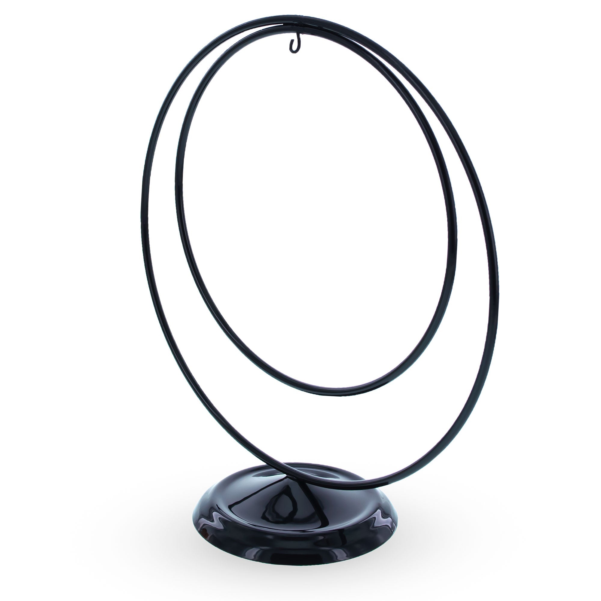 Contemporary Double Circle Black Painted Metal Ornament Display Stand 8.2 Inches Ornament Stands La Vie Bien Contemporary Double Circle Black Painted Metal Ornament Display Stand 8.2 Inches