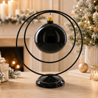 Contemporary Double Circle Black Painted Metal Ornament Display Stand 8.2 Inches Ornament Stands La Vie Bien Contemporary Double Circle Black Painted Metal Ornament Display Stand 8.2 Inches