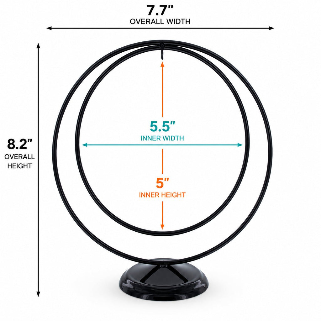 Contemporary Double Circle Black Painted Metal Ornament Display Stand 8.2 Inches Ornament Stands La Vie Bien Contemporary Double Circle Black Painted Metal Ornament Display Stand 8.2 Inches