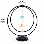 Contemporary Double Circle Black Painted Metal Ornament Display Stand 8.2 Inches Ornament Stands La Vie Bien Contemporary Double Circle Black Painted Metal Ornament Display Stand 8.2 Inches