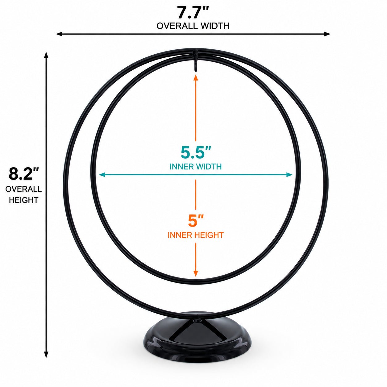 Contemporary Double Circle Black Painted Metal Ornament Display Stand 8.2 Inches Ornament Stands La Vie Bien Contemporary Double Circle Black Painted Metal Ornament Display Stand 8.2 Inches