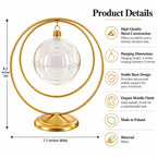 Contemporary Double Circle Gold Metal Ornament Display Stand 8.2 Inches Ornament Stands La Vie Bien Contemporary Double Circle Gold Metal Ornament Display Stand 8.2 Inches