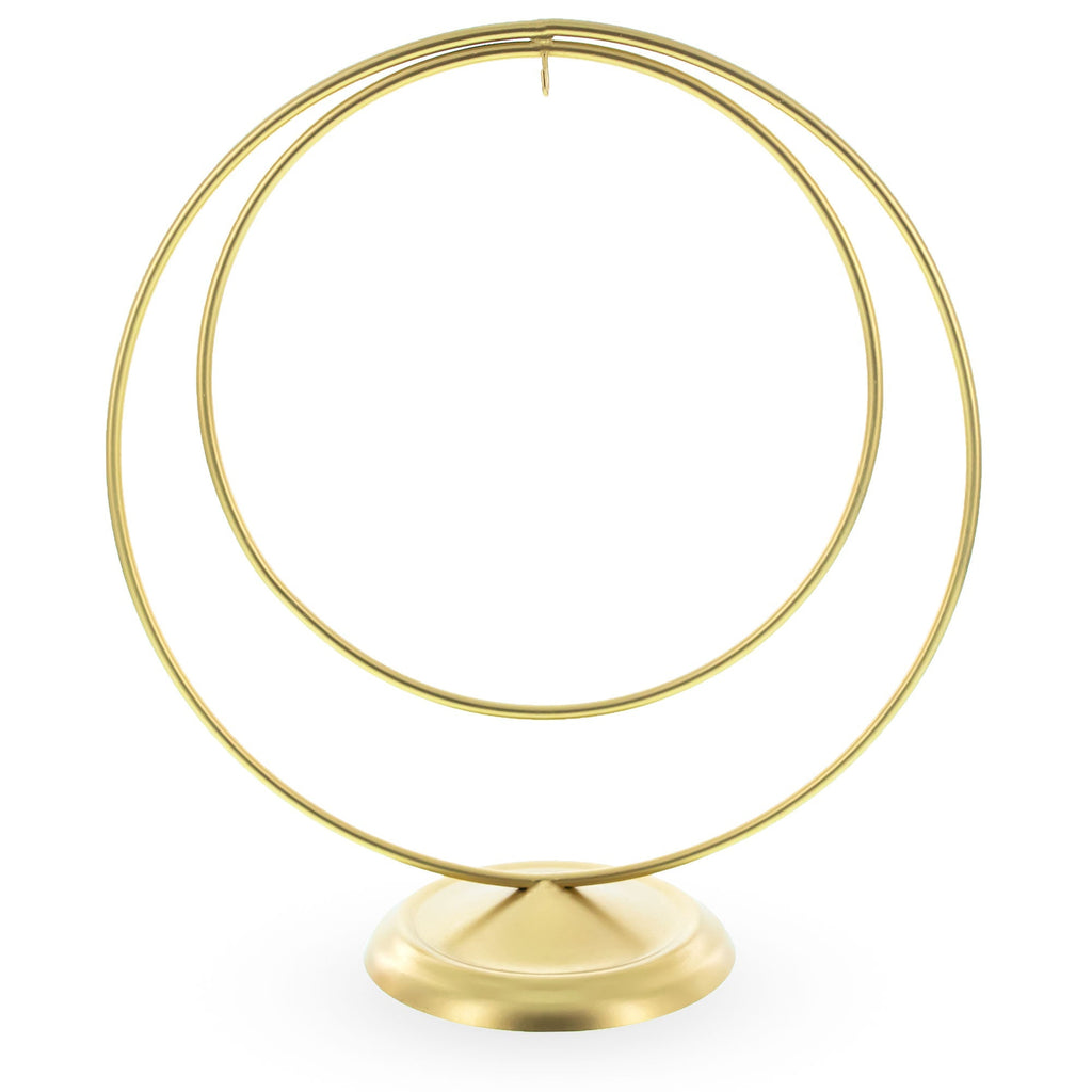 Contemporary Double Circle Gold Metal Ornament Display Stand 8.2 Inches Ornament Stands La Vie Bien Contemporary Double Circle Gold Metal Ornament Display Stand 8.2 Inches